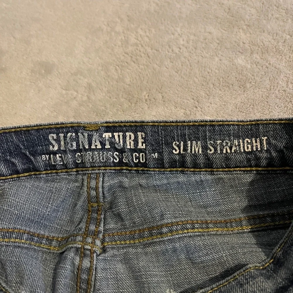 Signature by Levi Strauss & Co Mens Slim Straight Blue Denim Jeans‎ Size 32x28